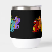 Caricature de dragons colorés arc-en-ciel (Gauche)