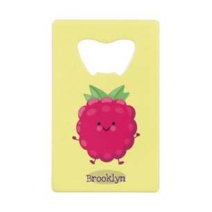 Caricature de framboise très heureuse