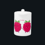Caricature de framboise très heureuse<br><div class="desc">Profitez de votre journée avec ce joli petit personnage de framboise fait dans le style d'illustration de dessin animé. Beaucoup de plaisir fruité !</div>