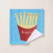 Caricature de frites Cute kawaii fast food (Gant de toilette)