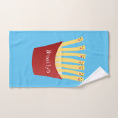 Caricature de frites Cute kawaii fast food (Serviette à main)