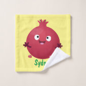 Caricature de fruits à la grenade joyeux (Gant de toilette)