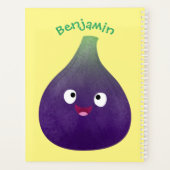 Caricature de fruits mauve joyeux aux figues (Dos)