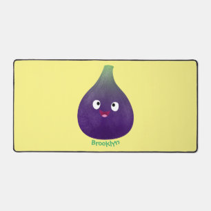 Caricature de fruits mauve joyeux aux figues