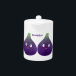 Caricature de fruits mauve joyeux aux figues<br><div class="desc">Ce joyeux fig violet est plein de plaisir fruité! Dessiné dans un style de dessin animé mignon.</div>