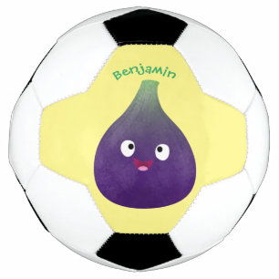 Caricature de fruits mauve joyeux aux figues