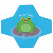 Caricature de grenouille verte mignonne (Plat)