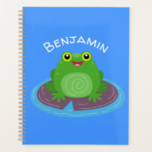 Caricature de grenouille verte mignonne