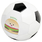Caricature de hamburger kawaii joyeux (3/4)