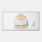 Caricature de hamburger kawaii joyeux (Clavier et souris)