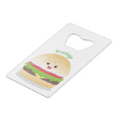 Caricature de hamburger kawaii joyeux (Dos Angle)