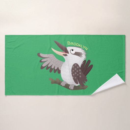 Caricature de kookaburra drôle et drôle (Serviette de bain)