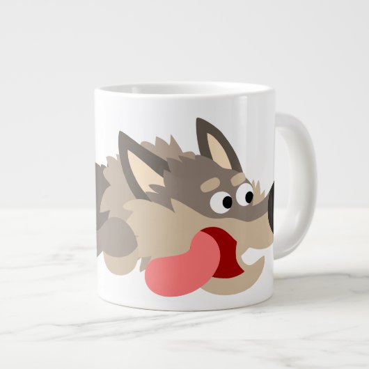 Caricature de la flotte mignonne Wolf Jumbo Mug (Devant droit)
