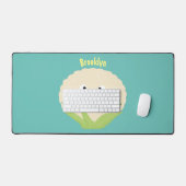 Caricature de légume de chou-fleur joyeux (Clavier et souris)