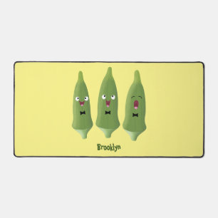 Caricature de légumes de l'okra chantante mignonne