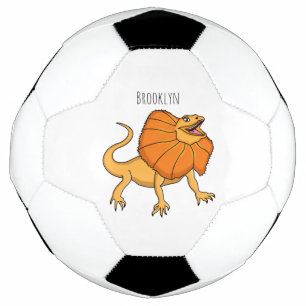 Caricature de lézard à col frisé orange