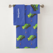 Caricature de lézard de caméléon vert joyeux (En situation)