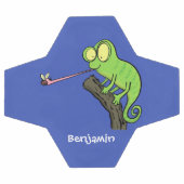 Caricature de lézard de caméléon vert joyeux (Plat)