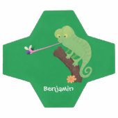 Caricature de lézard de caméléon vert joyeux (Plat)