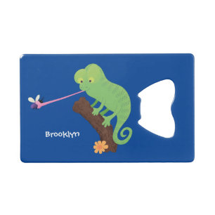 Caricature de lézard de caméléon vert joyeux