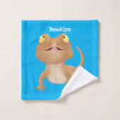 Caricature de lézard de dragon à barbe (Gant de toilette)