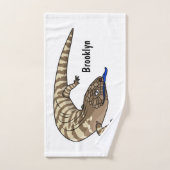 Caricature de lézard rouge (Serviette à main)