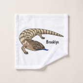 Caricature de lézard rouge (Gant de toilette)