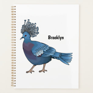 Caricature de l'oiseau pigeon couronné Victoria