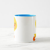 Caricature de marche mignon canard Mug (Centre)