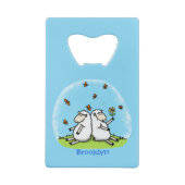 Caricature de moutons mignons amis et papillons (Dos)