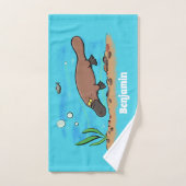 Caricature de natation de Cute platypus (Serviette à main)