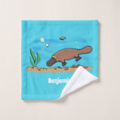 Caricature de natation de Cute platypus (Gant de toilette)