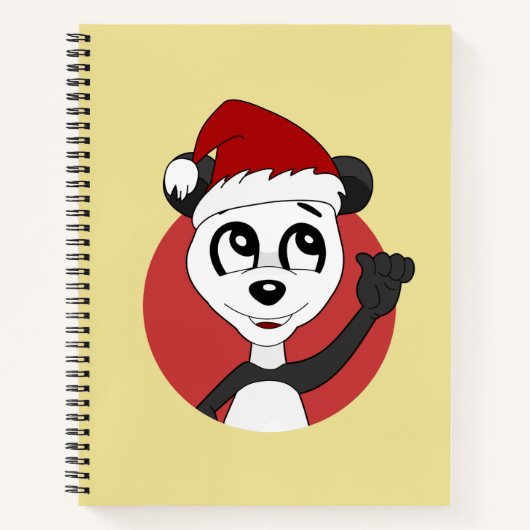 Caricature de Noël avec carnet d'ours en panda mig (Devant)