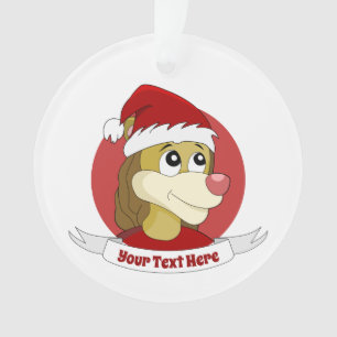 Caricature de Noël avec un joli ornement de lion