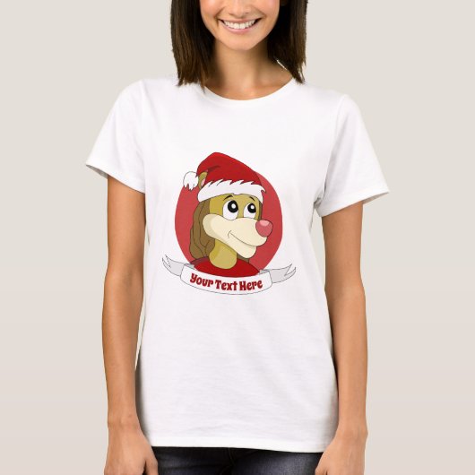 Caricature de Noël avec un mignon T-shirt lion (Devant)
