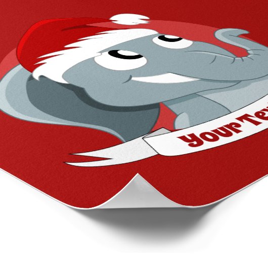 Caricature de Noël avec une affiche d'éléphant mig (Coin)