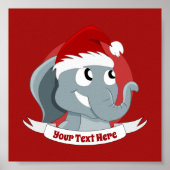 Caricature de Noël avec une affiche d'éléphant mig (Devant)