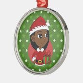 Caricature de Noël fille ornement de métal (Gauche)