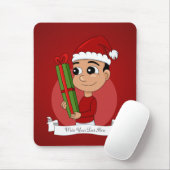 Caricature de Noël garçon tapis de souris (Avec souris)