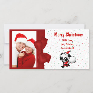 Caricature de Noël Père Noël Panda Bear Carte phot