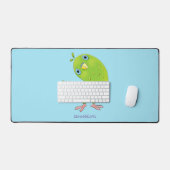Caricature de perruche verte curieuse (Clavier et souris)