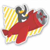 Caricature de pingouin volant Sticker en vinyle co (Devant)