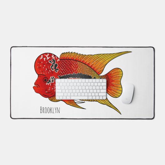 Caricature de poisson cichlide à fleur (Clavier et souris)