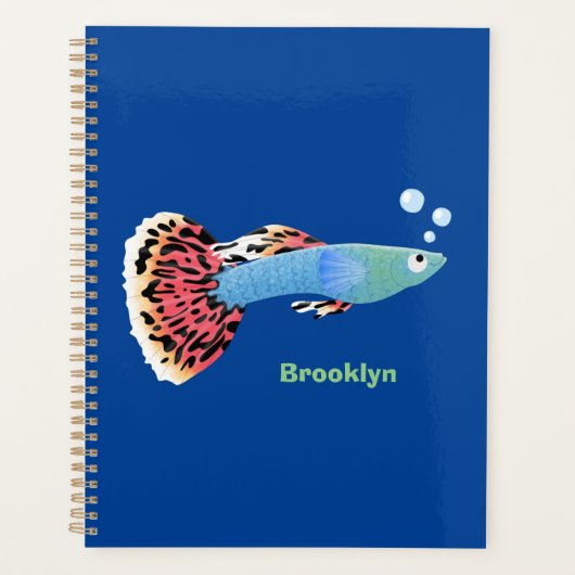 Caricature de poisson tropical guppy très chic (Devant)