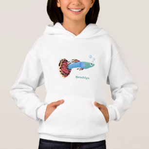 Caricature de poisson tropical guppy très chic