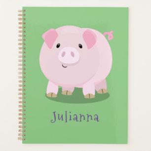 Caricature de porc mignon rose pot vendue