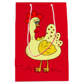 Caricature de poulet du pays sac cadeau moyen (Devant)