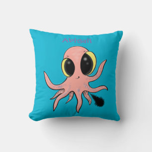 Caricature de poulpe adorable coussin design