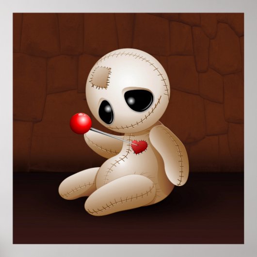 Caricature de poupée Voodoo dans les affiches Love (Devant)