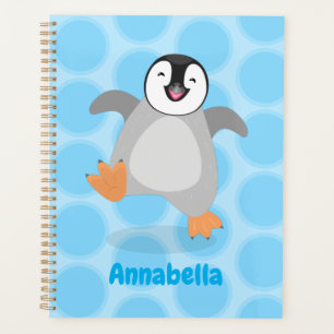 Caricature de poussin de pingouin mignon et joyeus